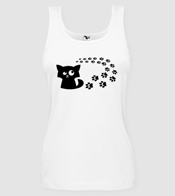 Cat model alb pe tricou