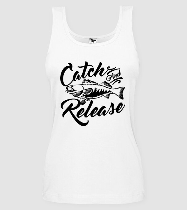 Catch and release model alb pe tricou