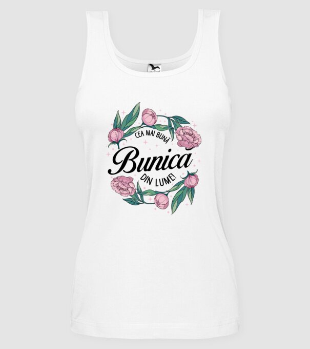 Cea mai bună bunică din lume! model alb pe tricou