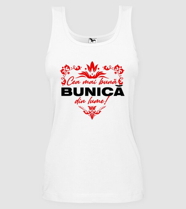 Cea mai bună bunică din lume model alb pe tricou