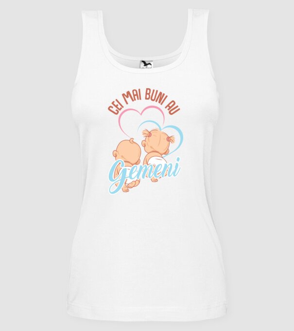 Cei mai buni au gemeni model alb pe tricou