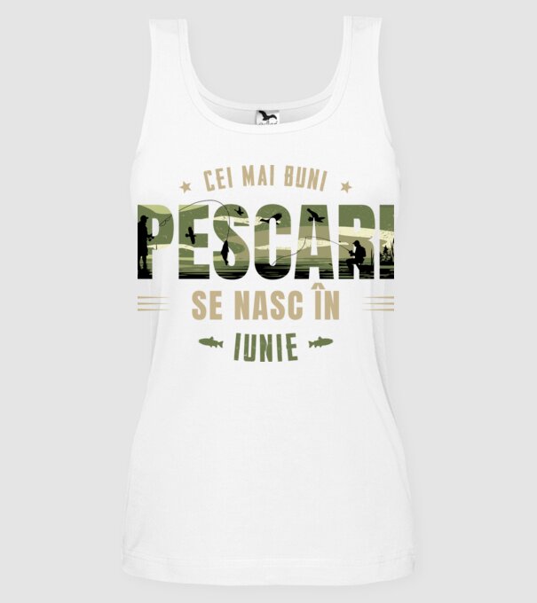 Cei mai buni pescari se nasc în iunie model alb pe tricou