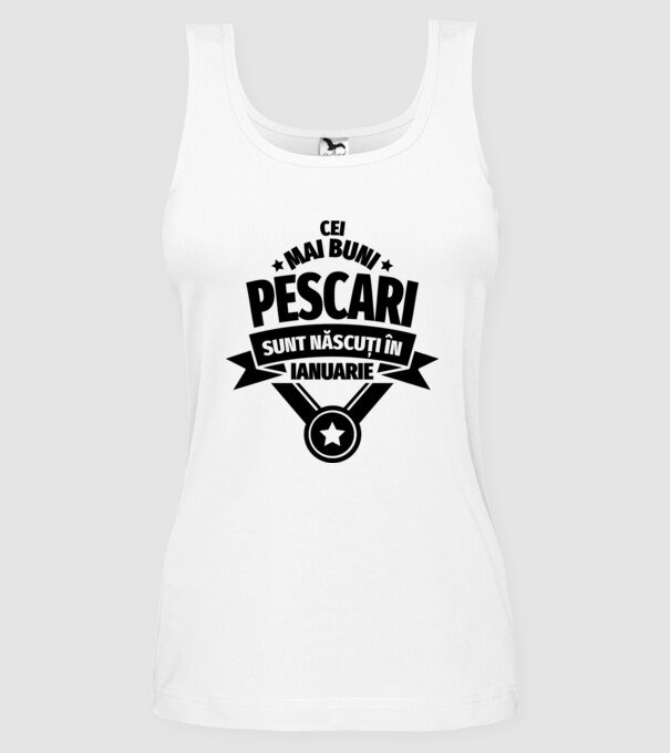Cei mai buni pescari sunt născuți în ianuarie model alb pe tricou