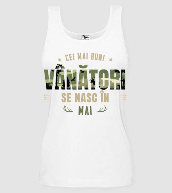 Cei mai buni vânători se nasc în mai model alb pe tricou