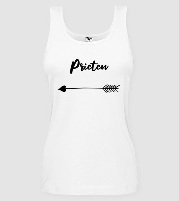 prieten model alb pe tricou