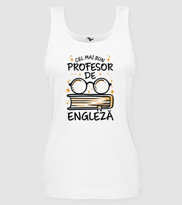 Cel mai profesor engleză model alb pe tricou