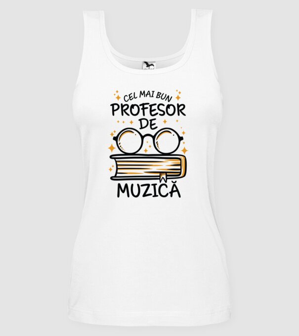 Cel mai profesor muzică model alb pe tricou
