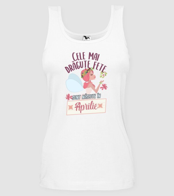 Cele mai drăguțe fete sunt născute în aprilie. model alb pe tricou
