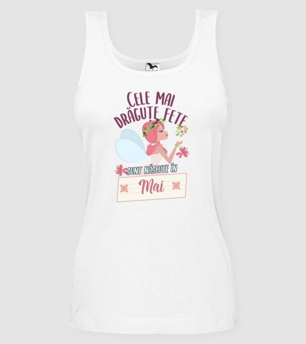 Cele mai drăguțe fete sunt născute în mai. model alb pe tricou