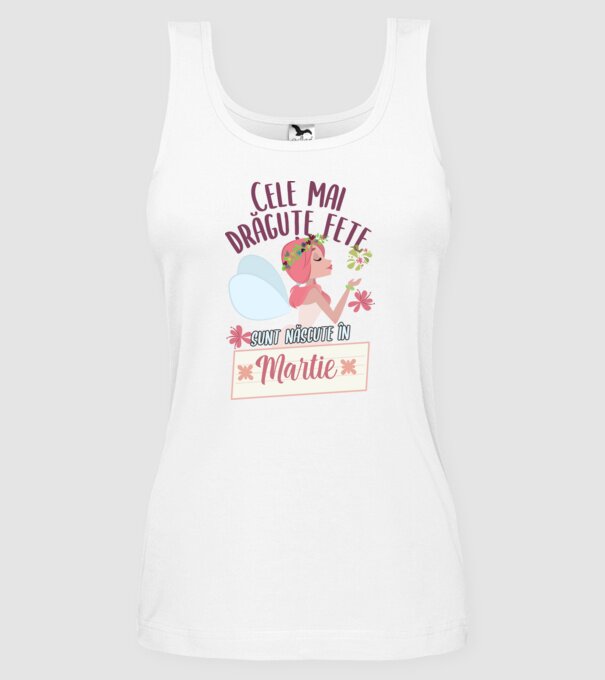 Cele mai drăguțe fete sunt născute în martie. model alb pe tricou