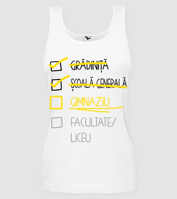 Cheklist educație - Școala primară alb model alb pe tricou