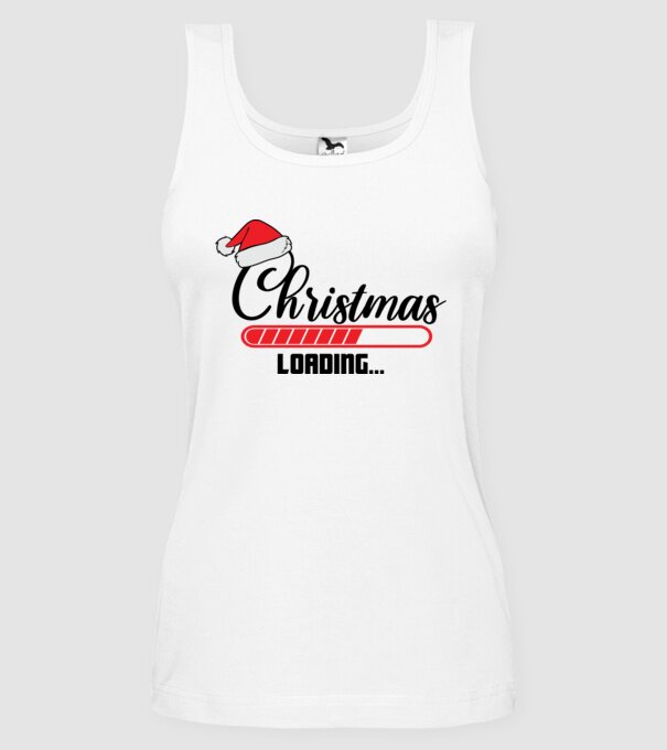 Christmas is loading model alb pe tricou
