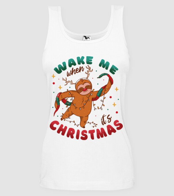 Christmas Sloth model alb pe tricou