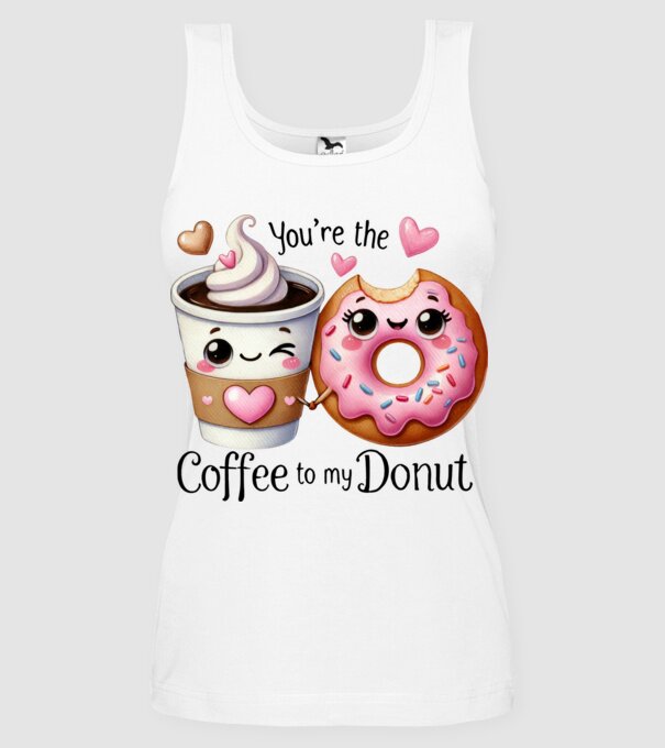 Coffee to my Donut model alb pe tricou