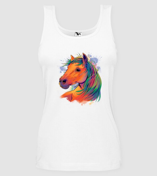 Colorful Horse model alb pe tricou
