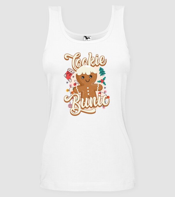 Cookie bunic model alb pe tricou