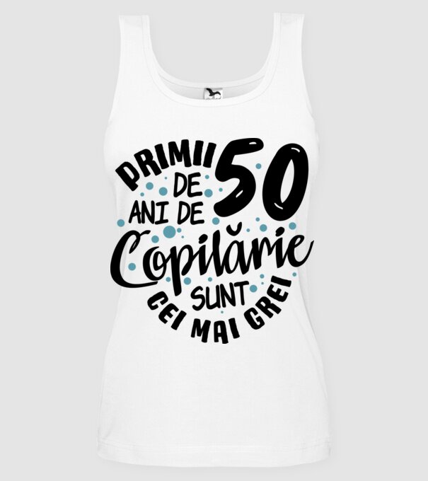 Copilărie 50 de ani model alb pe tricou