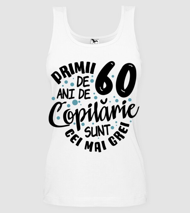 Copilărie 60 de ani model alb pe tricou