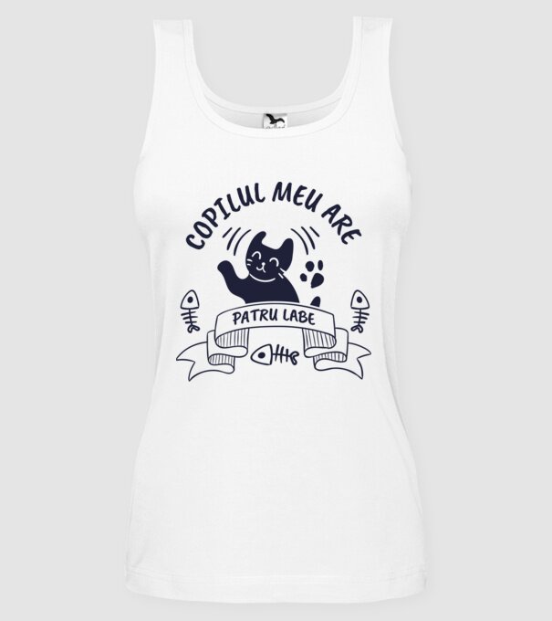 Copilul meu are patru labe model alb pe tricou