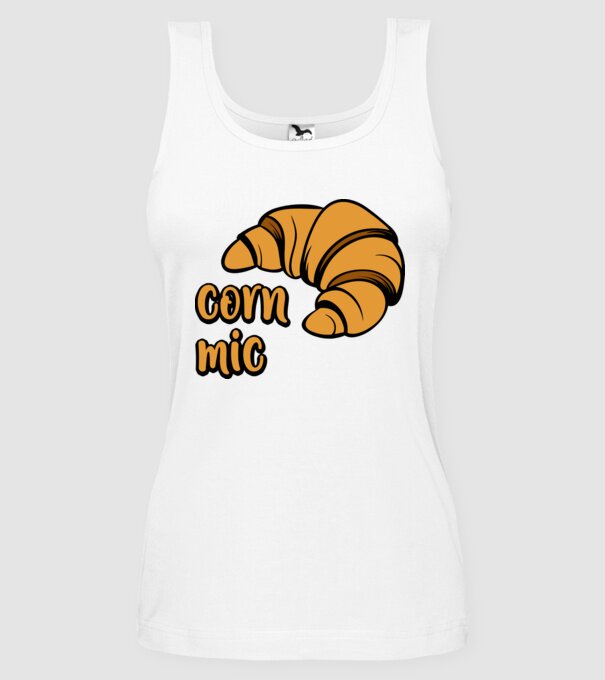 corn mic model alb pe tricou