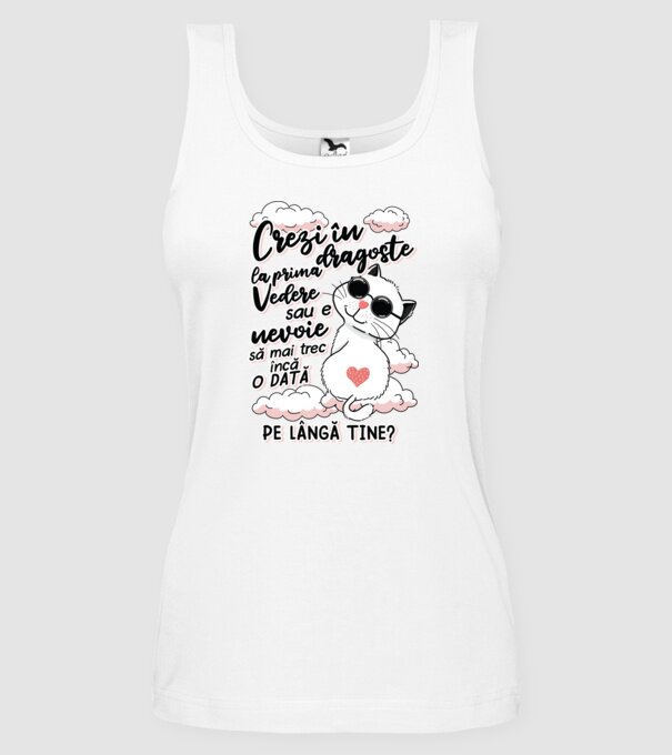 Crezi în dragoste-la prima vedere model alb pe tricou