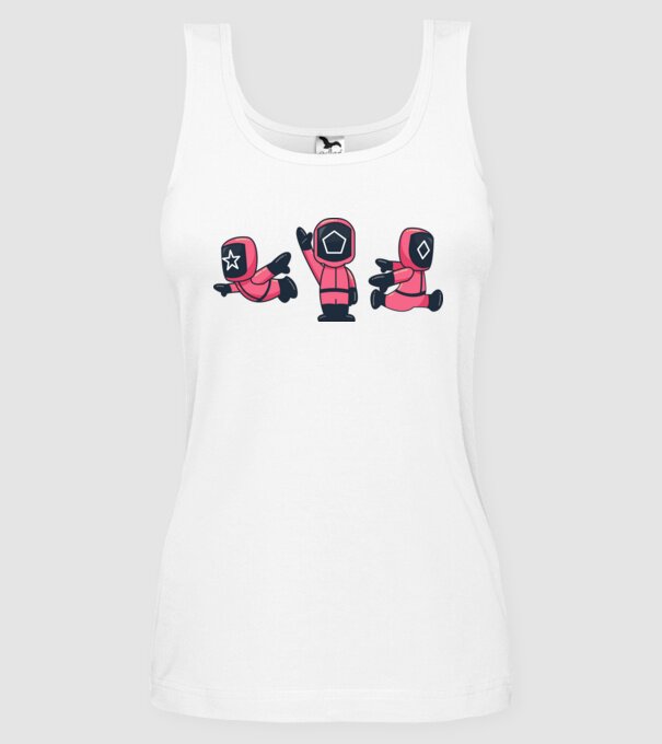 cute squid game toys model alb pe tricou