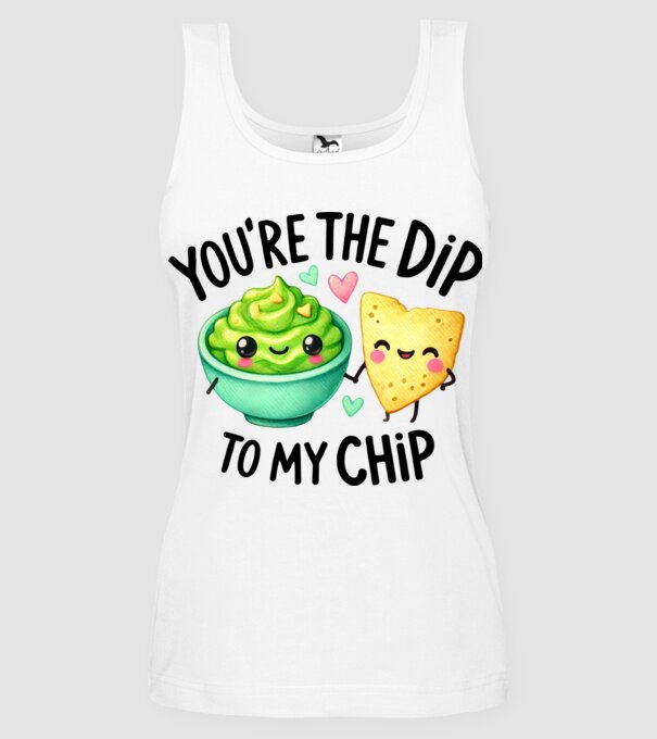 Dip to my Chip model alb pe tricou
