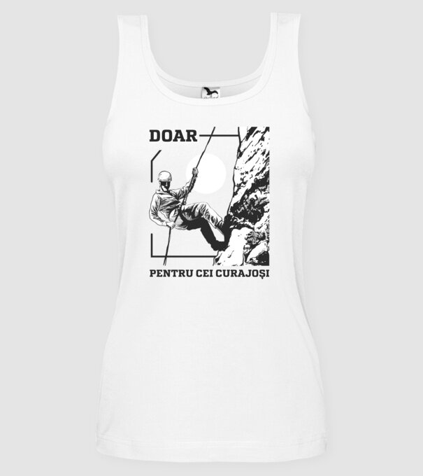 Doar pentru cei curajoși model alb pe tricou