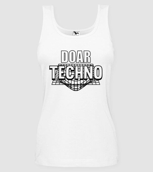 Doar techno model alb pe tricou