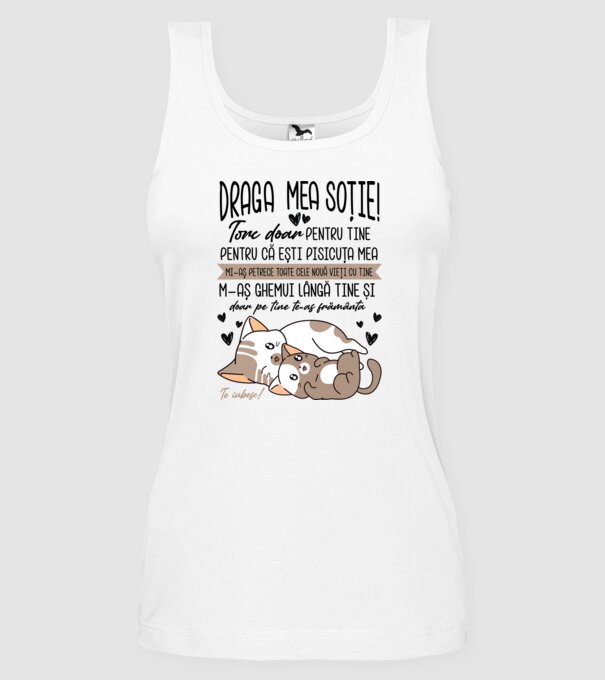 Draga mea soție model alb pe tricou