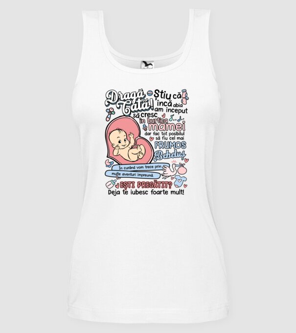 Dragă tată model alb pe tricou