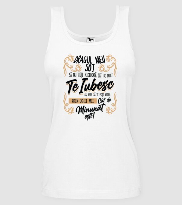 Dragul Mea soț model alb pe tricou