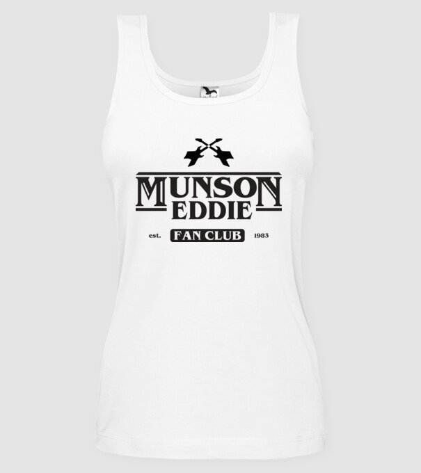 eddie munson fan club model alb pe tricou