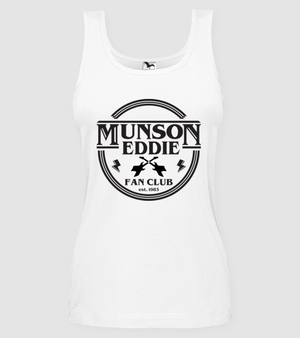 eddie munson fan club est 1983 model alb pe tricou