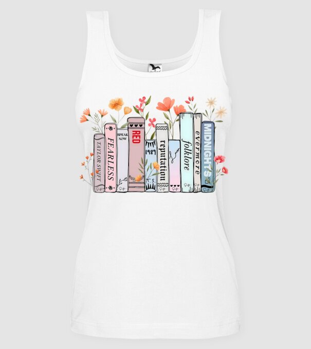 Eras tour books color model alb pe tricou