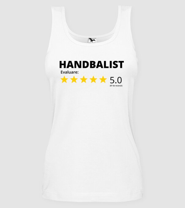 Evaluare 5 HANDBALIST model alb pe tricou