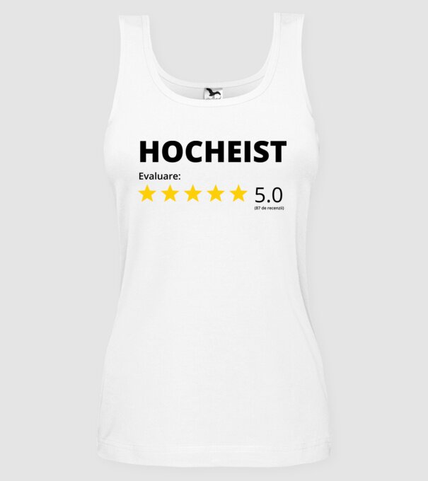 Evaluare 5 HOCHEIST model alb pe tricou