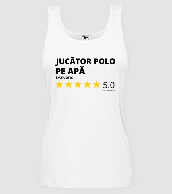 Evaluare 5 JUCĂTOR POLO PE APĂ model alb pe tricou