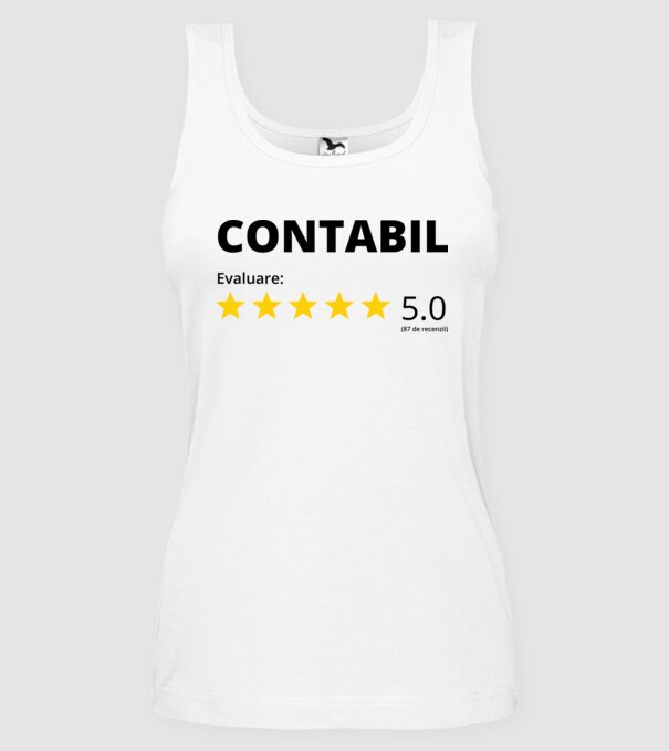Evaluare - CONTABIL model alb pe tricou