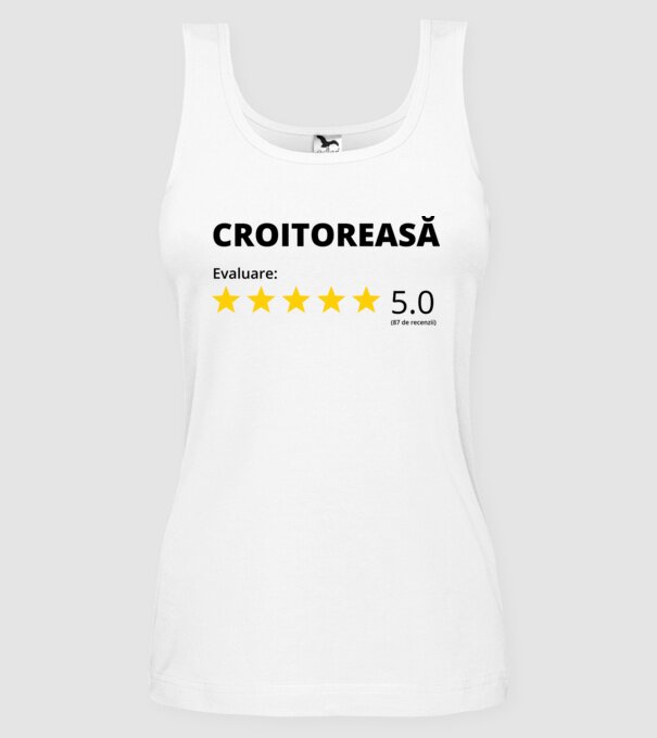 Evaluare - CROITOREASĂ model alb pe tricou