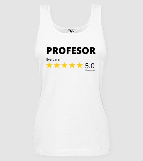 Evaluare - PROFESOR model alb pe tricou