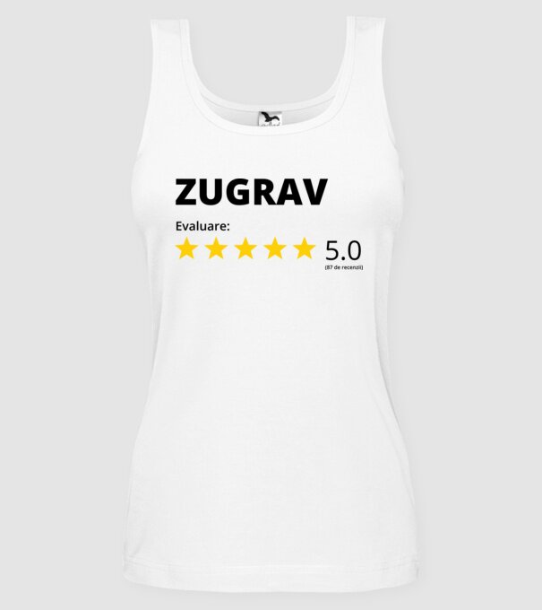 Evaluare - ZUGRAV model alb pe tricou