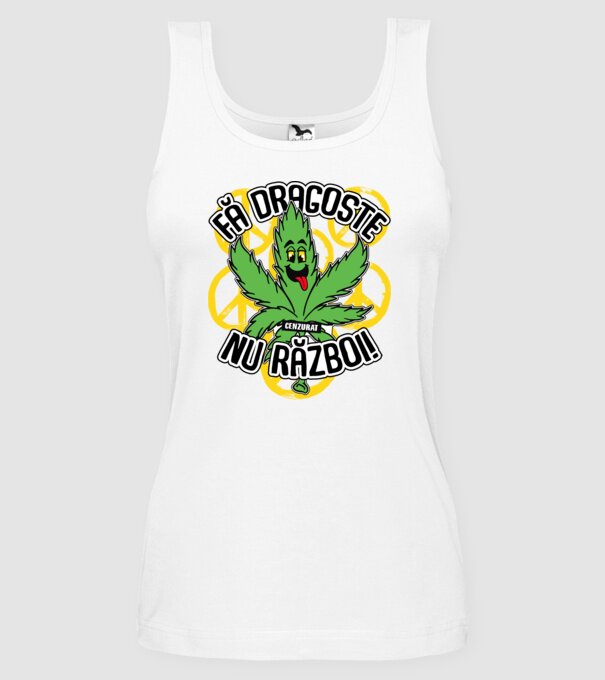 fă dragoste, nu război! (cenzurat) model alb pe tricou