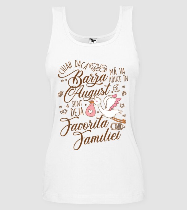Favorita familiei AUGUST model alb pe tricou