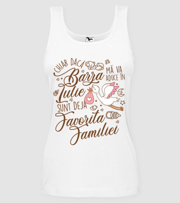 Favorita familiei IULIE model alb pe tricou