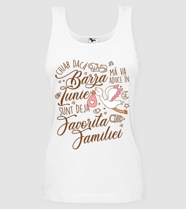 Favorita familiei IUNIE model alb pe tricou
