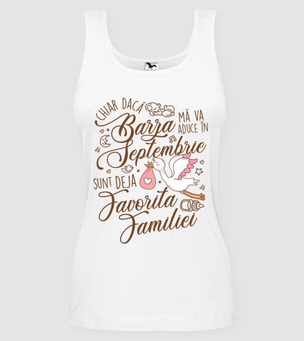 Favorita familiei SEPTEMBRIE model alb pe tricou