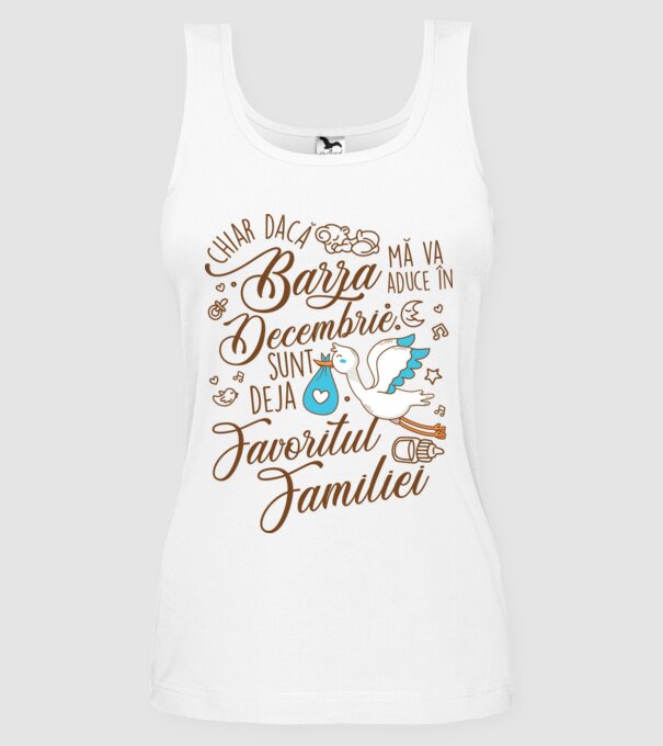 Favoritul familiei DECEMBRIE model alb pe tricou