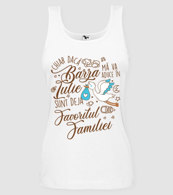 Favoritul familiei IULIE model alb pe tricou