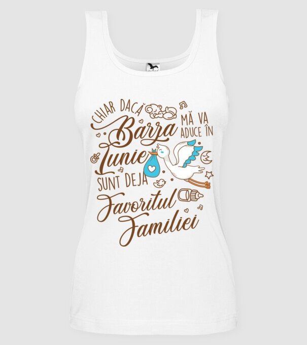 Favoritul familiei IUNIE model alb pe tricou